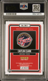2024 Panini Instant WNBA Draft Night Caitlin Clark #DN1 Rookie RC PSA 10 Fever